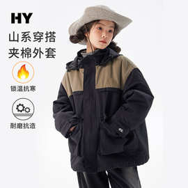 儿童加厚棉衣2026冬季新款女童韩版连帽户外棉服中大童保暖秋冬装