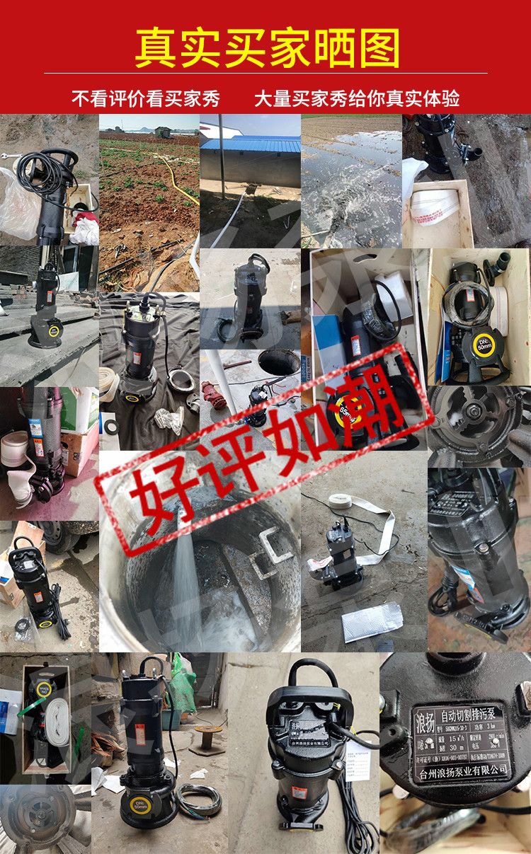 Wave-Cut Sewage Pump Septic Tank Household Sewage Pump 220V Single-Phase with Reamer Feces Pump 380V Mud