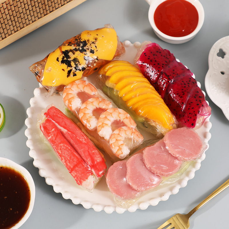 Water Mom Vietnam Import Spring Roll Wrapper Transparent Low-Fat Crystal Rice Paper Roll Pastry Skin Thai Snack Wholesale