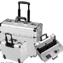 源顺可定制银色铝制拉杆飞行员箱火车旅行箱包OEM/ODM火车旅行箱