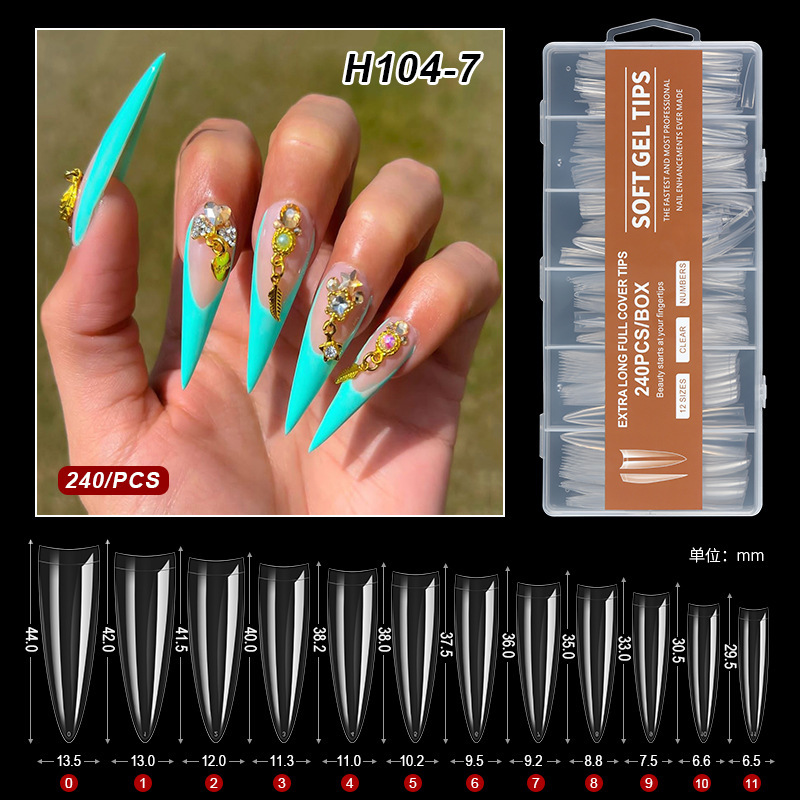 240pcs punta francesa transparente
