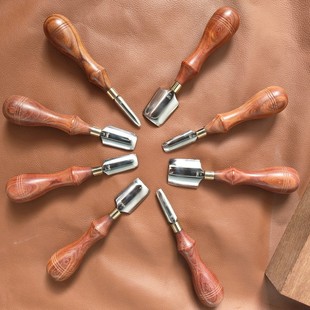 Hand-made leather tools hand-pressed round angle knife shallow round chop