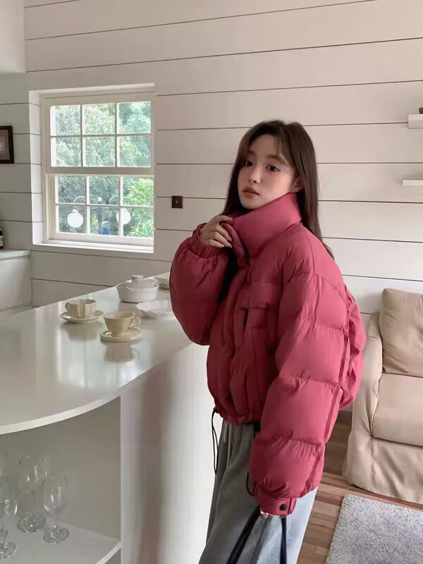 2025秋冬羽绒服女短款韩版立领小个子加厚面包服时尚保暖外套冬潮|undefined