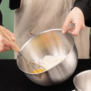 Stainless Steel Egg Beating Basin 304 Cooking Mixing Bowl Food Grade Cake Whipped Cream Deepening Baking Tool