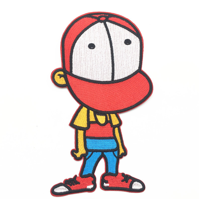 魔术贴臂章绣花贴布贴徽章自粘补丁贴布刺绣加工服装绣花章刺绣