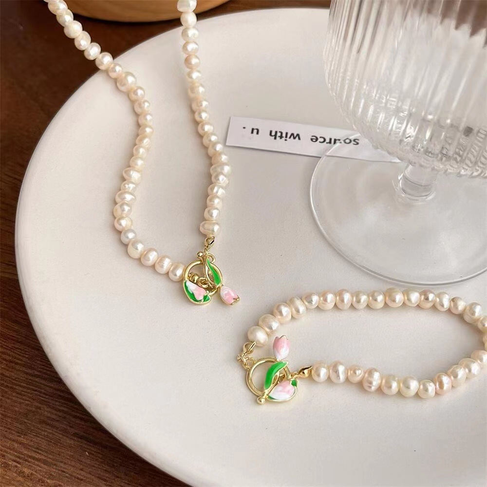 Sweet Flower Imitation Pearl Alloy Women's Necklace display picture 12