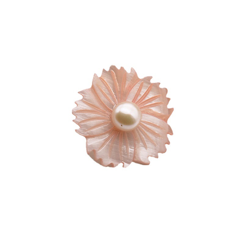 XlentAg natural perla de agua dulce Shell flor lindo broche anti-exposición temperamento femenino todo-fósforo pin original image 6