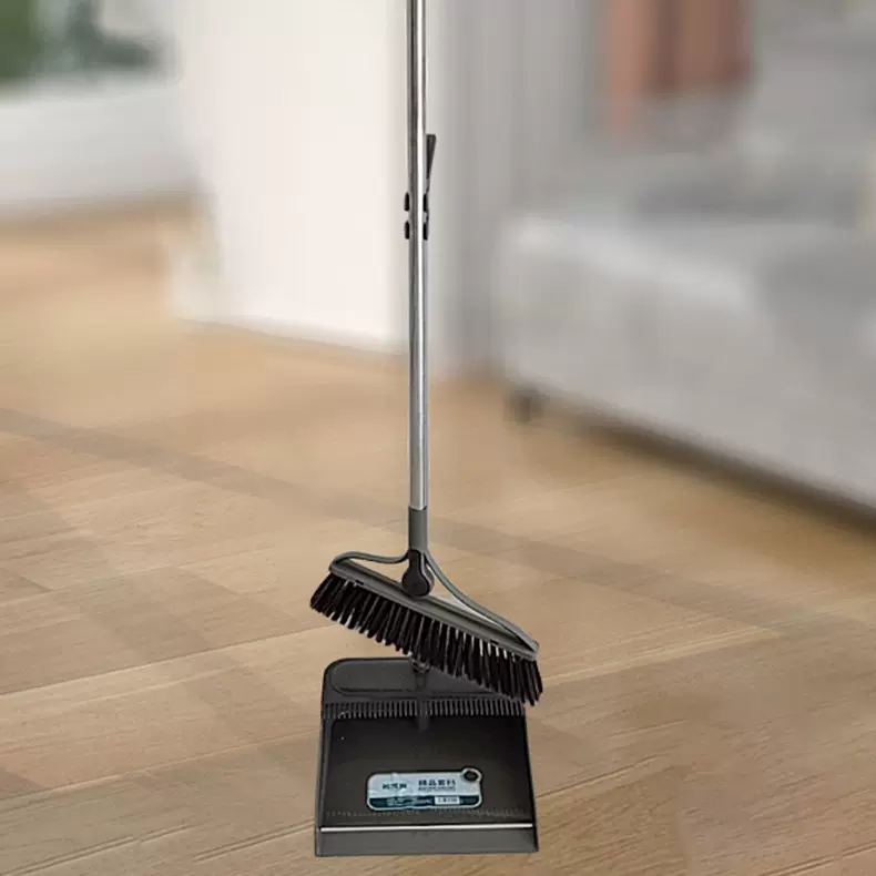 跨境亚马逊扫把簸箕套装家用房间办公室软毛笤帚组合扫地塑料清洁