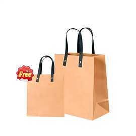 铆接塑料手柄艺术纸环保可回收豪华礼品袋，带定 制标志和胶印