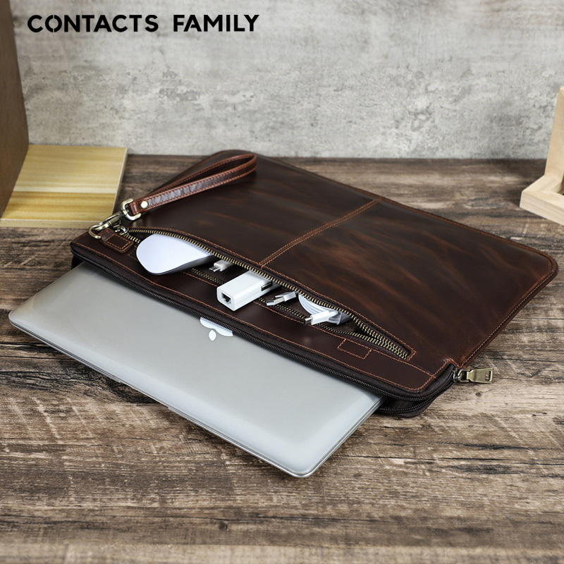 Suitable for Macbookpro 16inch Apple Huawei Liner Bag Genuine Leather Large Capacity Men's Travel Laptop Bag