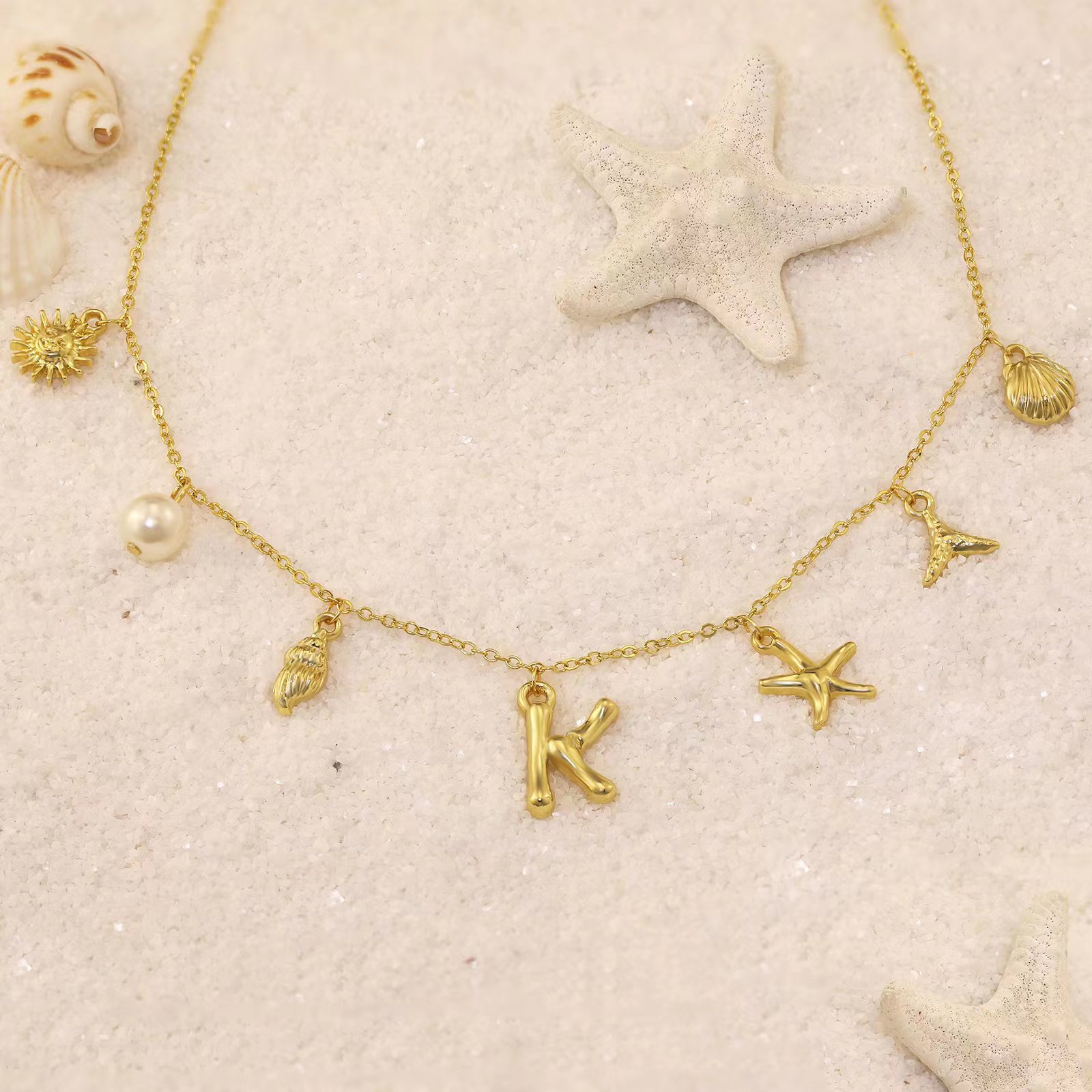 Collier Ras De Cou Style Océan Coquillages Étoiles De Mer Perles_voghion.com