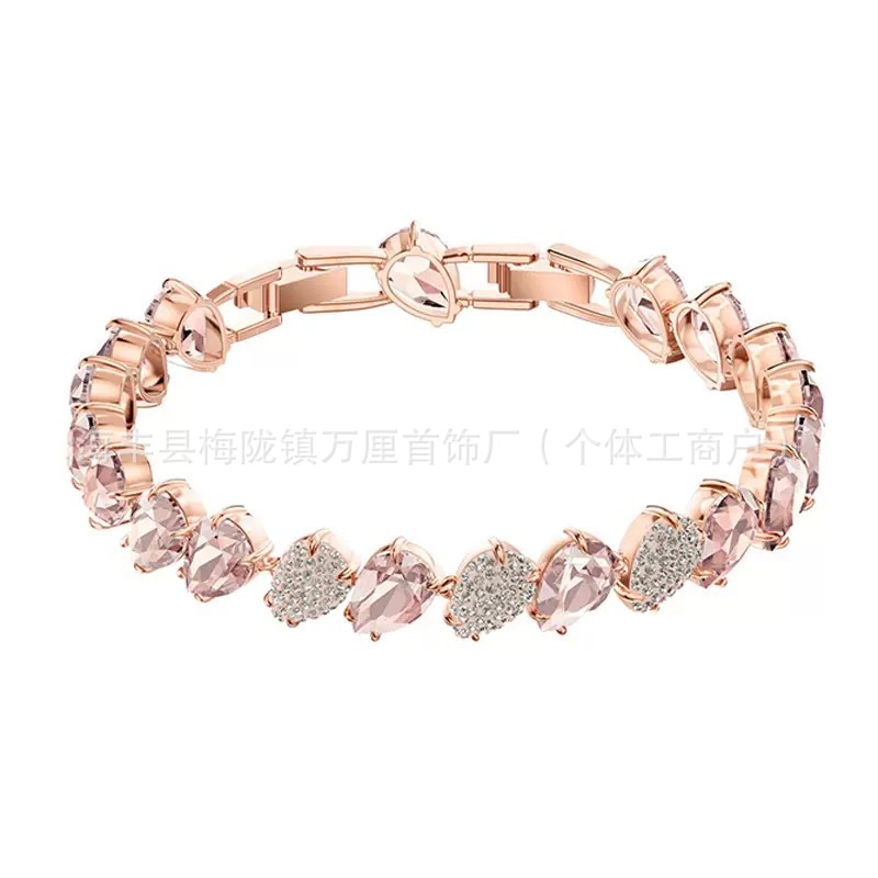粉钻水滴手链【玫瑰金是色】