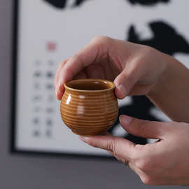 茶杯品茗杯家用圆款一口杯小容量无耳杯复古中式茶杯泡茶杯主人杯
