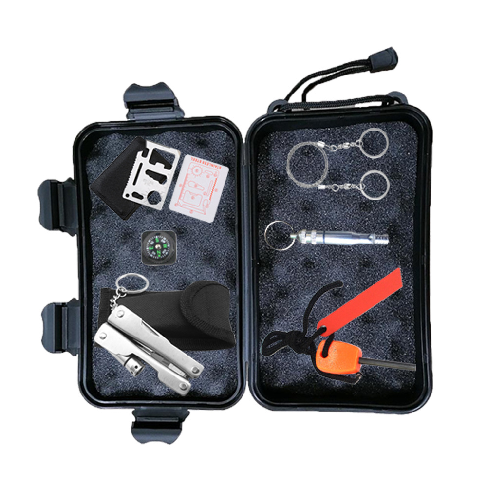 户外应急求生人防战备应急包 野外探险生存多功能钳打火棒指南针