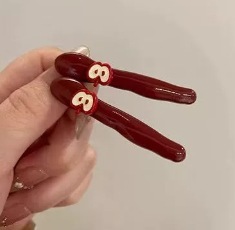 韩系小众设计感彩色点钻狗狗发夹女侧边刘海夹鸭嘴夹发卡夹子头饰|undefined
