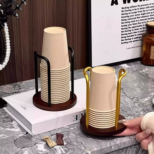 Wholesale Solid Wood Disposable Cup Holder, High-End Paper Cup Holder, Cup Holder, Office Paper Cup Cup Holder, Storage Rack