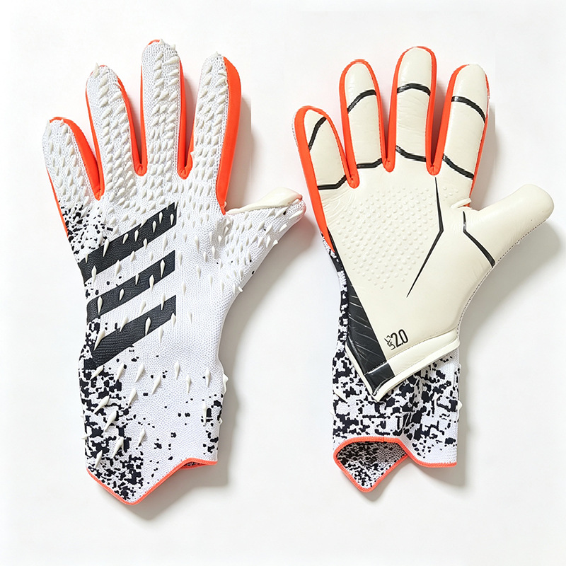 Guantes de portero de fútbol engrosados látex para adultos jóvenes sin dedos entrenamiento transpirable y cómodo portero de fútbol