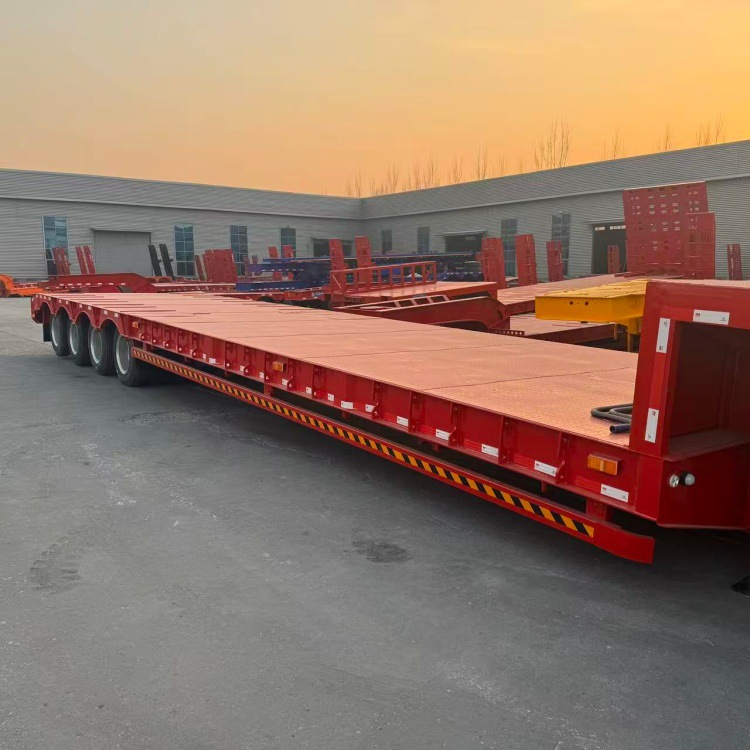16米工程设备运输拖板车 3.2米宽大件4桥半挂车 抽拉5米平板车