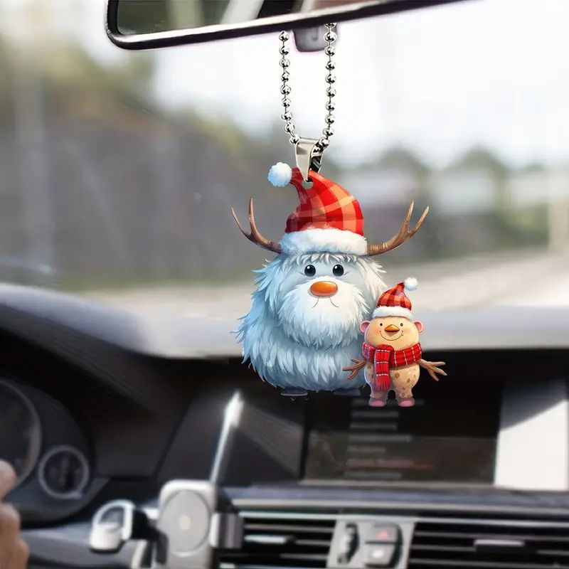 Navidad 2D lindos alces nuevos colgantes transfronterizos acrílicos planos colgantes de automóviles llaveros colgantes
