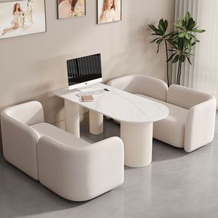 Cinema Booth Light Luxury Reception Cream Style Wedding Shop Cafe Consultation Table and Chair Combination Sofa Foshan