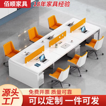 职员桌简约现代办公室桌员工位两人六人屏风卡座烤漆办公桌椅组合