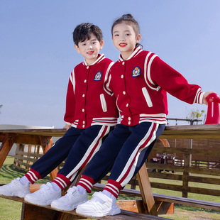 Primary school uniform spring and autumn clothing autumn new kindergarten Garden clothes children sports class uniform red baseball uniform suit