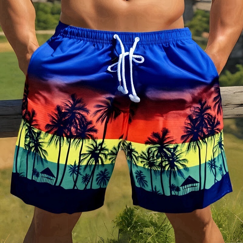 Summer Beach Pants Men's Sports European and American Pants Drifting Ins Swimming Trunks Shorts Printed Quick-Drying Island Large Pants Summer Beach Pants Men's Sports European and American Pants Drifting Ins Swimming Trunks Shorts Printed Quick-Drying Island Large Pants
