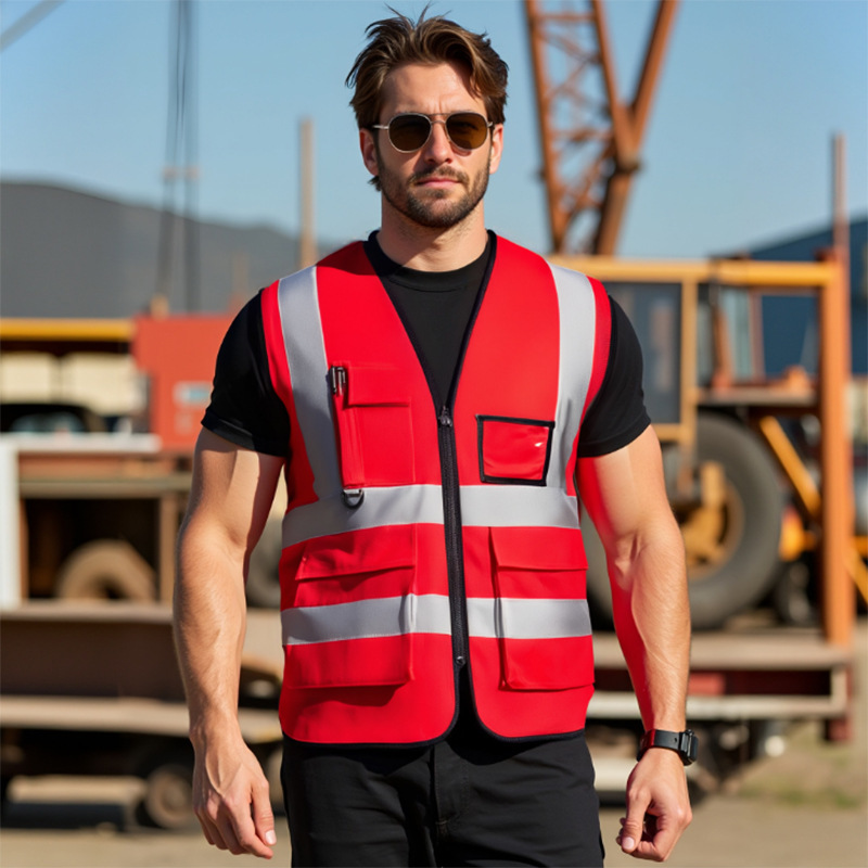 Reflective Safety Vest Labor Protection Vest Construction Site Road Construction Support Clothing Customized Night Travel Sanitation Work Clothes Protection