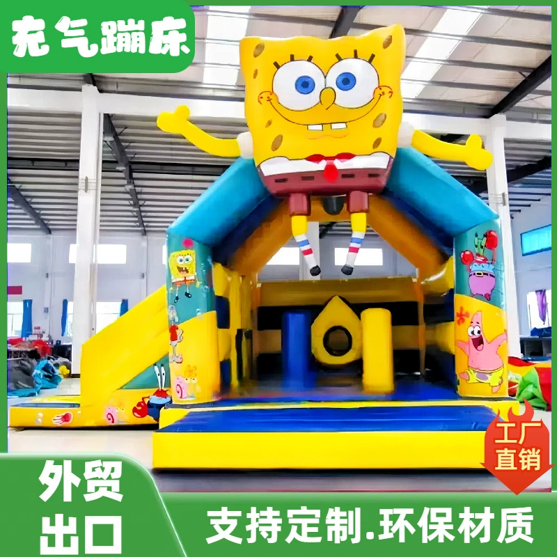 Новый надувной замок для внешней торговли, небольшой бытовой батут, утолщенный замок из ПВХ, оборудование для детского парка развлечений.