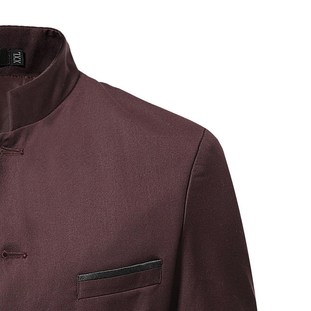 Slim Fit Blazer With Stand Collar For Men Autumn And Spring_voghion.com