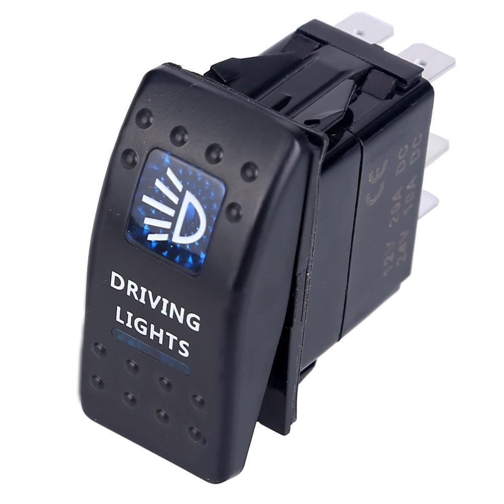 Interruptor basculante interruptor de Autocaravana interruptor de yate 15a24v Doble luz 5 pin interruptor de barco adecuado para 5 pies luz azul image 6