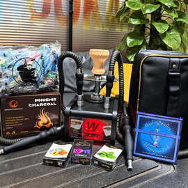 阿拉伯水烟套餐 水烟壶全套 带led酒吧水烟 双人用水烟壶水烟配件