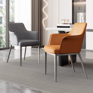 Simple dining chair, hotel package negotiation chair, octagonal atmosphere chair, stable and convenient, home desk chair, leather art, light luxury