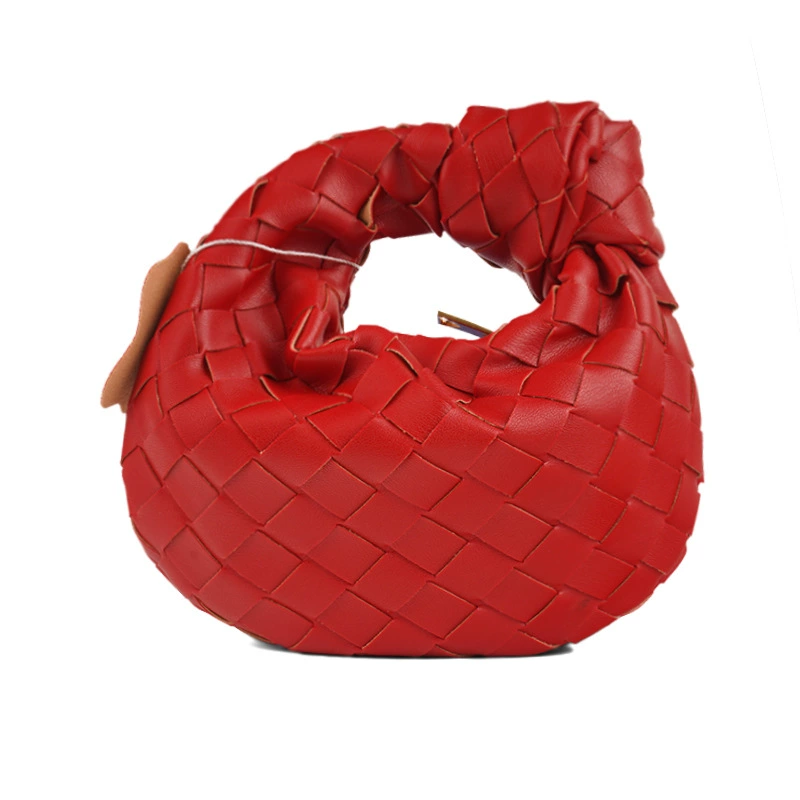 Handmade Woven Cloud Armpit Bag, Mini 17×5×18 cm, Pillow Style, Multi-Color