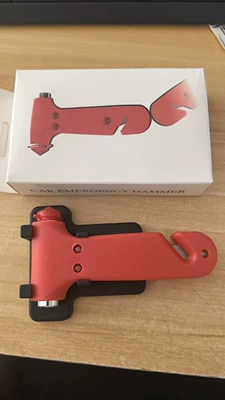 Car Multifunctional Two-In-One Safety Hammer, Car Escape Hammer, Car Emergency Artifact, Window Breaker, Self-Defense Life-Saving Hammer (Qəza çəkici) - two-in-one-solid-color-box-with-base