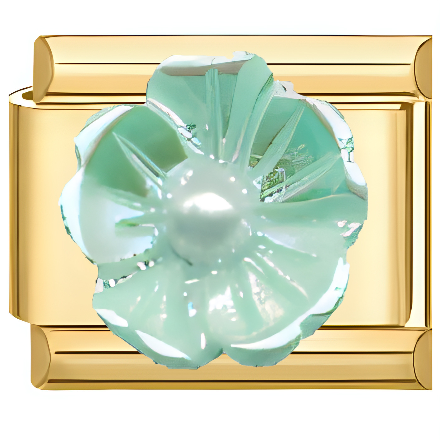 3627-All gold pearl flower blue