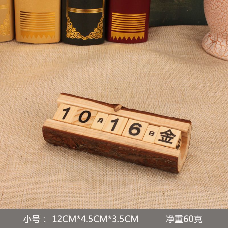 Madera Flip calendario escritorio creativo personalizado escritorio calendario hogar escritorio calendario joyería simple decoración decorativa de la tabla