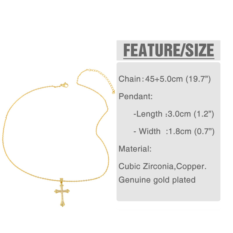 Hip Hop Stainless Steel Cross Necklace display picture 2