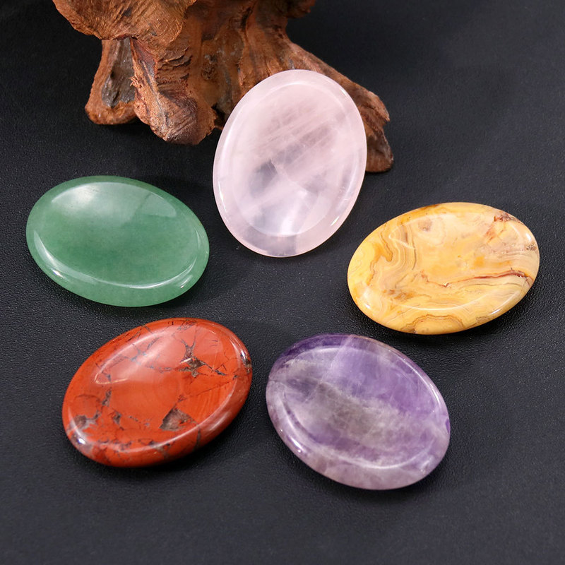 D94 Amazon Natural Crystal Agate Massage Thumb Toy Stone Press Stone Forget-Me-Not Stone Cross-Border Supply Wholesale