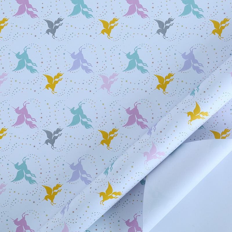 Amazon nuevo papel adhesivo doble Inglés Día de San Valentín Regalo de Cumpleaños embalaje vacaciones regalo papel DIY traje