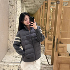 「秋冬新款」蒙家轻簿男女情侣同款针织拼接羽绒服休闲百搭外套