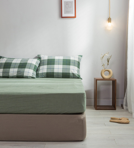Unprinted washed cotton fitted sheet sheets manufacturer wholesale single product good quality plain cotton simple dust cover Simmons dustproof