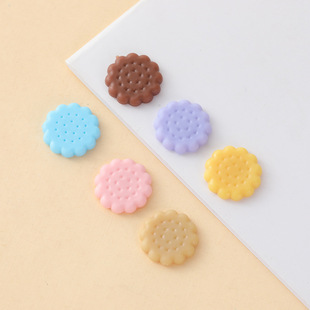 Simulation Denis biscuit resin mini round biscuit cream glue handmade DIY phone case decorative material