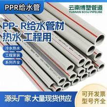 PPR给水管热水ppr采暖配件工程用抗高压耐腐蚀热熔红条管件地暖管