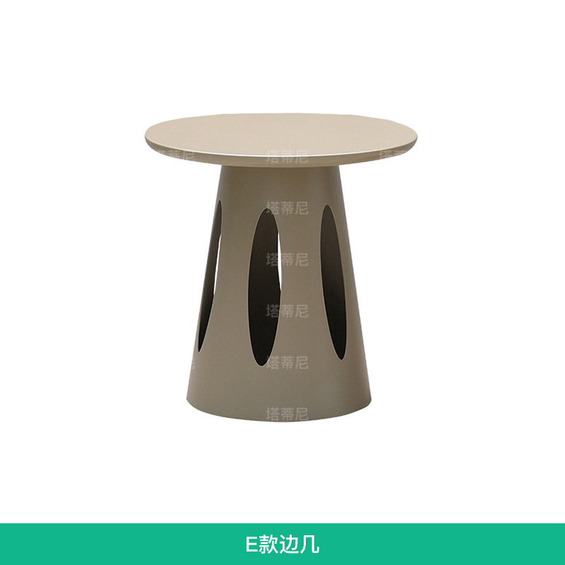 Balcón mesa de café pequeño apartamento sala de estar hogar Luz al aire libre lujo moderno Mesa Redonda de madera maciza mesa lateral de aleación de aluminio al aire libre image 10