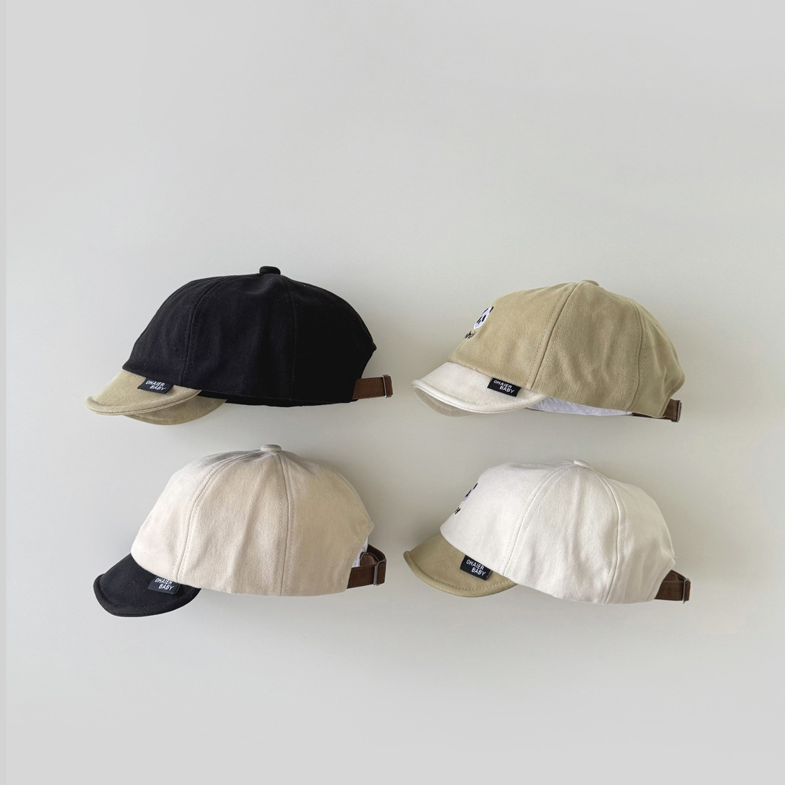 Unisex Baby muts Schattige panda borduurwerk zachte baby muts Baby honkbalpet_voghion.com