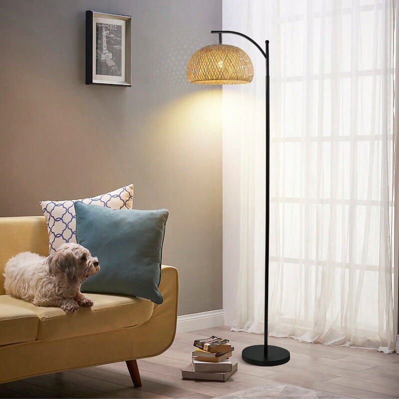 Medieval Bohemian Style Bamboo Floor Lamp Bedroom Living Room Wabi-Sabi Style New Chinese Zen Lamp Retro Standing Lamp