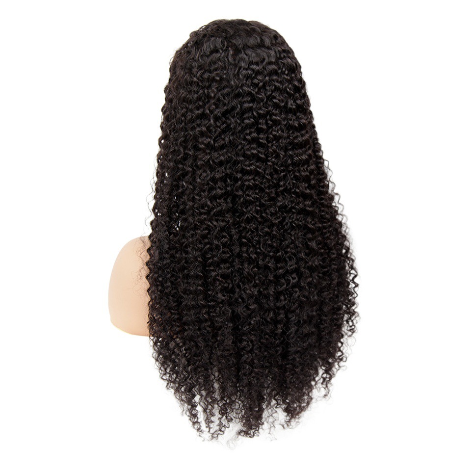 13x4 pelucas rizadas del cabello humano europeo y americano pelo humano real pelo rizado comercio exterior peluca cabeza cubierta