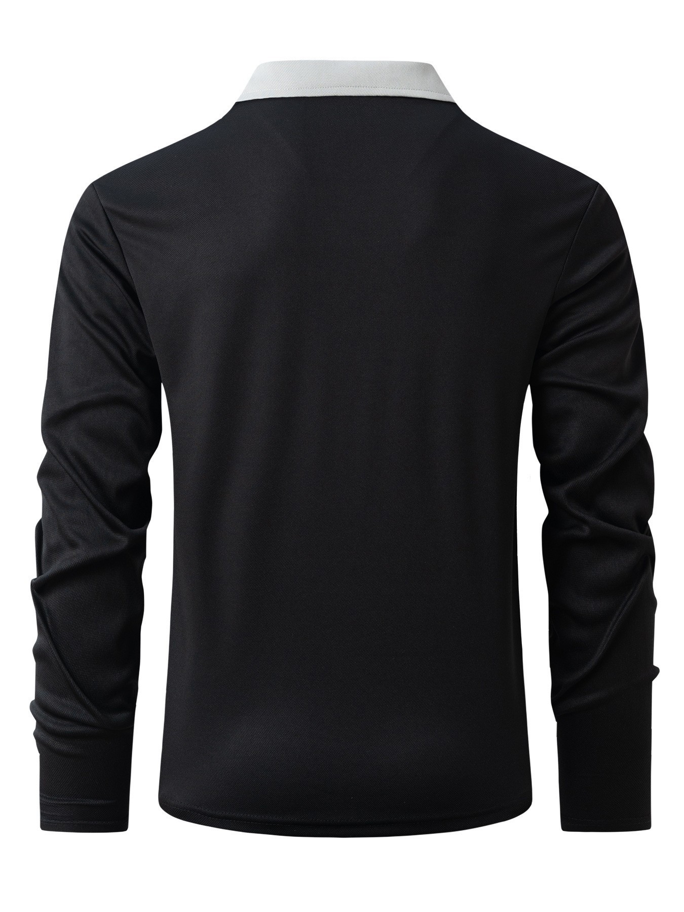Herren Langarm Poloshirt Mit Button-down-kragen Und Color-block_voghion.com