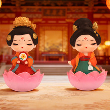 西安国潮古风少女不倒翁唐仕女摆件桌面装饰旅游景区景点创意礼物